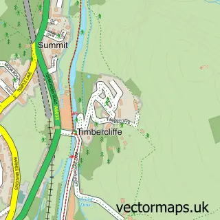 Street map sample of Timbercliffe, Greater Manchester