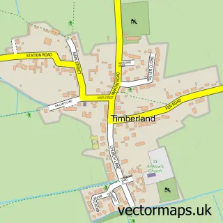 Street map sample of Timberland, Lincolnshire