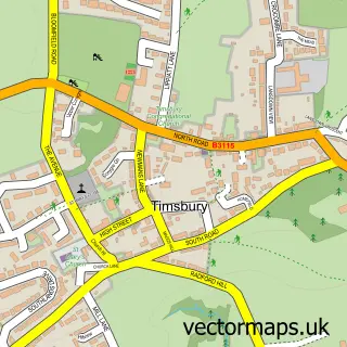 Street map sample of Timsbury, Somerset