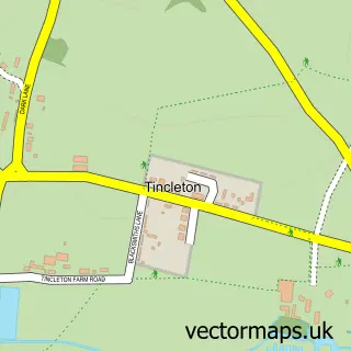 Street map sample of Tincleton, Dorset