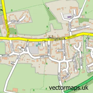 Street map sample of Tingewick, Buckinghamshire