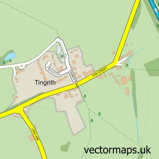 Street map sample of Tingrith, Bedfordshire