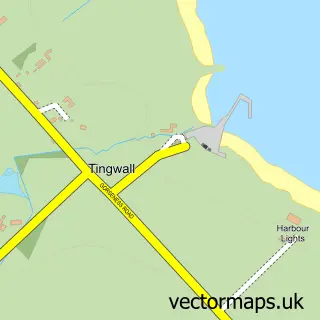 Street map sample of Tingwall, Orkney