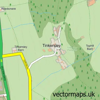 Street map sample of Tinkersley, Derbyshire
