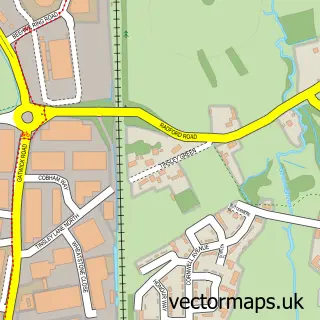 Street map sample of Tinsley Green, West Sussex
