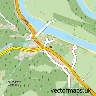 Street map sample of Tintern, Gwent