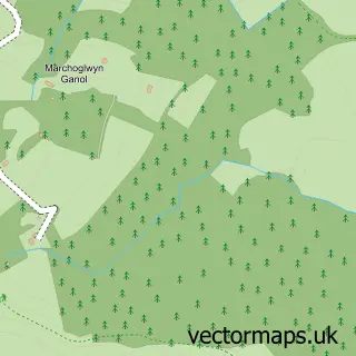 Street map sample of Tipi Valley, Dyfed