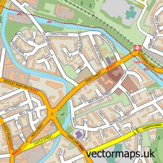 Street map sample of Tipton, West Midlands