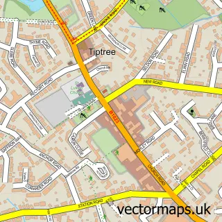 Street map sample of Tiptree, Essex