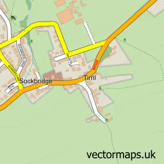 Street map sample of Tirril, Cumbria