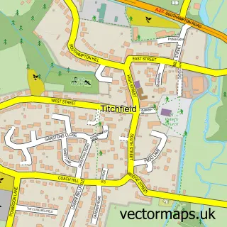 Street map sample of Titchfield, Hampshire