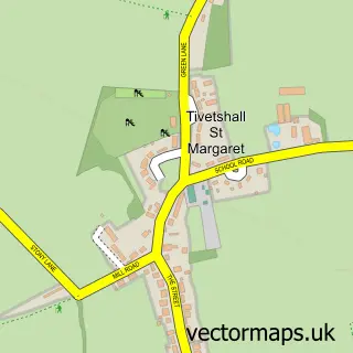 Street map sample of Tivetshall St Margaret, Norfolk