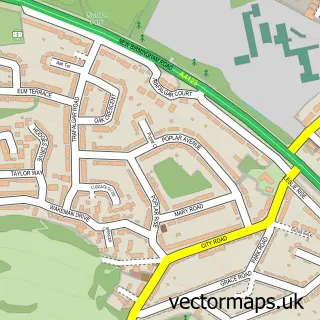 Street map sample of Tividale, West Midlands