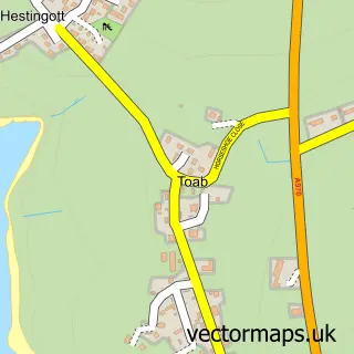 Street map sample of Toab, Shetland