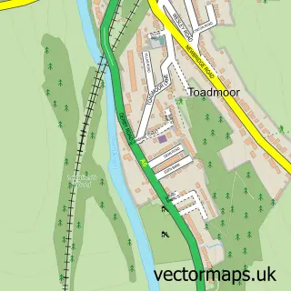 Street map sample of Toadmoor, Derbyshire