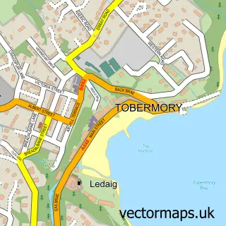 Street map sample of Tobermory, Argyll and Bute