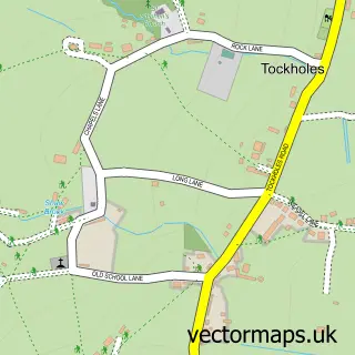 Street map sample of Tockholes, Lancashire