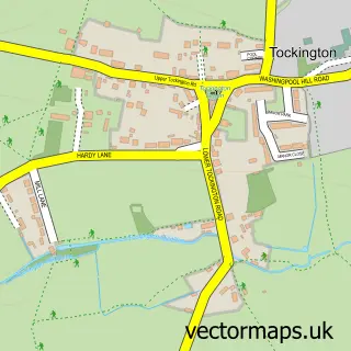 Street map sample of Tockington, Gloucestershire