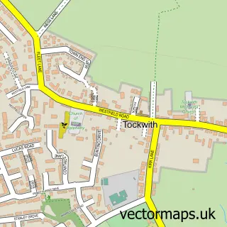 Street map sample of Tockwith, North Yorkshire