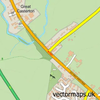 Street map sample of Toll Bar, Rutland