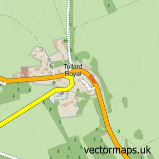 Street map sample of Tollard Royal, Wiltshire