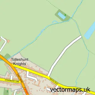Street map sample of Tolleshunt Knights, Essex