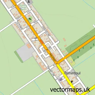 Street map sample of Tomintoul, Banffshire