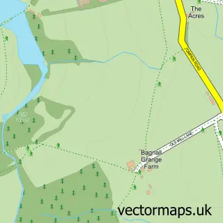 Street map sample of Tompkin, Staffordshire