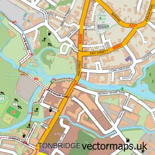 Street map sample of Tonbridge, Kent
