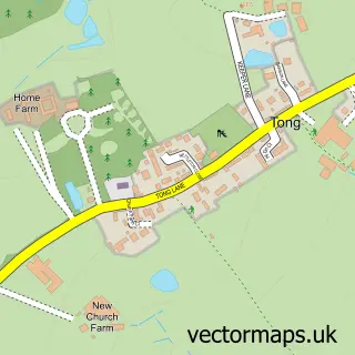 Street map sample of Tong, West Yorkshire