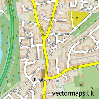 Street map sample of Tongham, Surrey