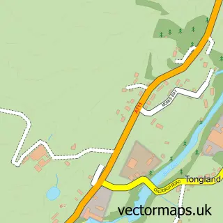 Street map sample of Tongland, The Stewartry of Kirkcudbright