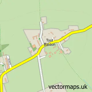 Street map sample of Toot Baldon, Oxfordshire