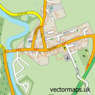 Street map sample of Topcliffe, North Yorkshire