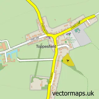 Street map sample of Toppesfield, Essex