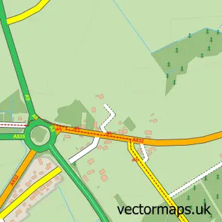 Street map sample of Tore, Ross and Cromarty