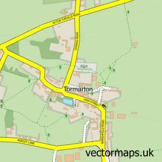 Street map sample of Tormarton, Gloucestershire