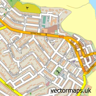 Street map sample of Torpoint, Cornwall