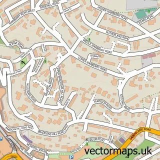 Street map sample of Torquay, Devon
