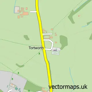 Street map sample of Tortworth, Gloucestershire
