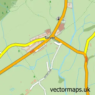 Street map sample of Torver, Cumbria