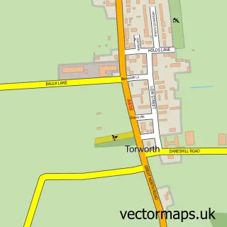 Street map sample of Torworth, Nottinghamshire