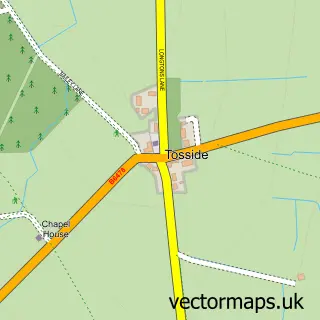 Street map sample of Tosside, Lancashire