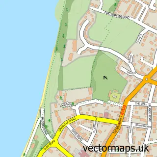 Street map sample of Totland, Isle of Wight