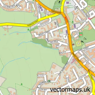 Street map sample of Tottington, Greater Manchester
