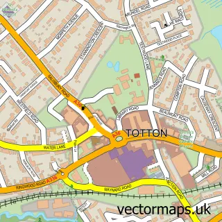 Street map sample of Totton, Hampshire