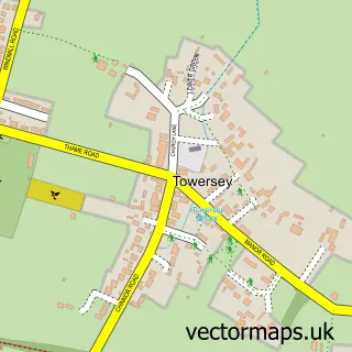 Street map sample of Towersey, Oxfordshire