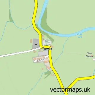 Street map sample of Towie, Aberdeenshire