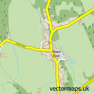 Street map sample of Town End, Cumbria