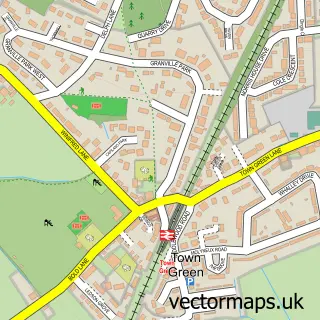 Street map sample of Town Green, Lancashire